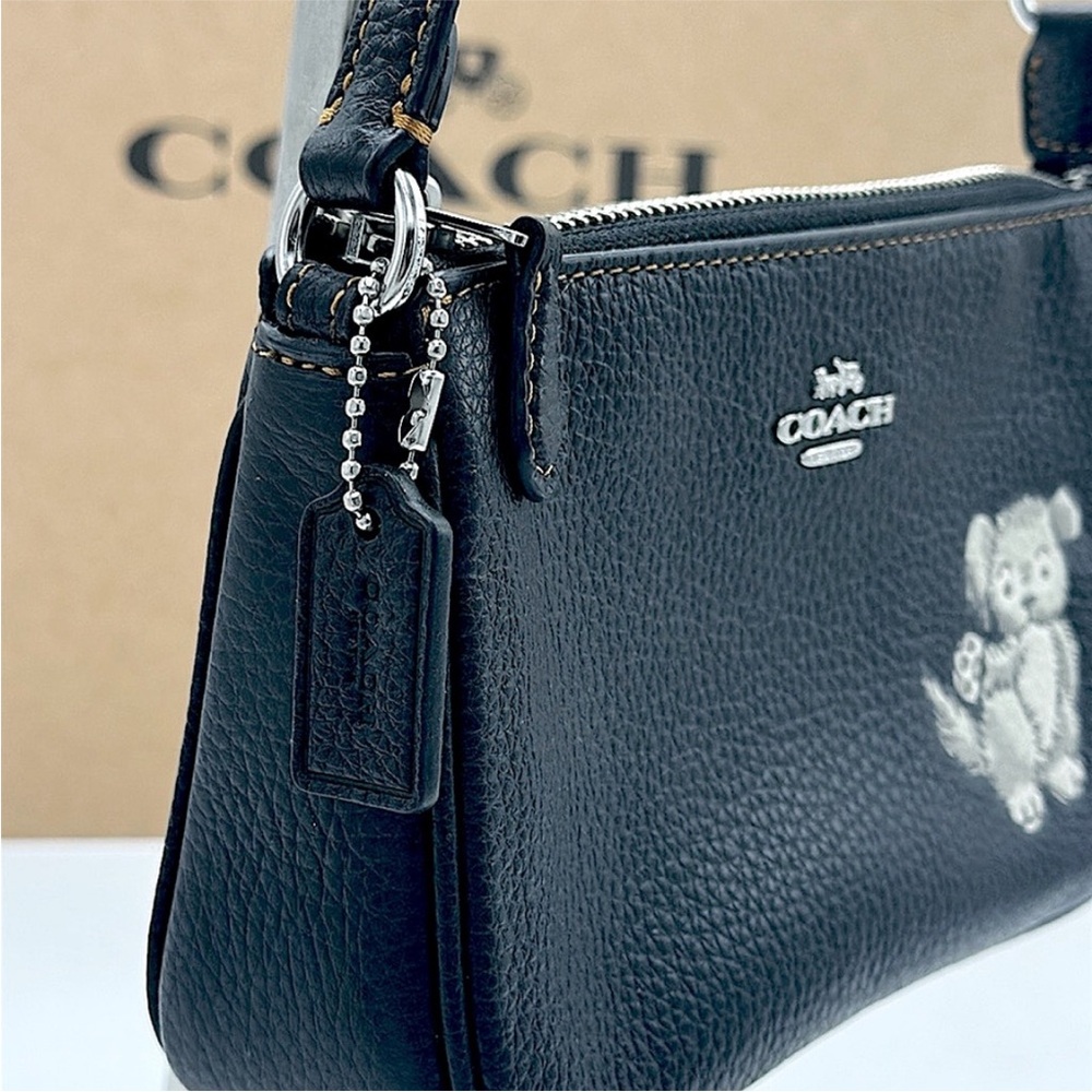 Coach Nolita 19 With Happy Dog Black Leather Bag with Silver Hardware - Picture 8 of 16